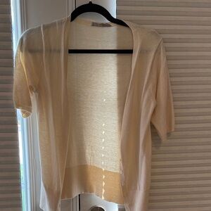 Everlane Cream Short Sleeve Cardigan